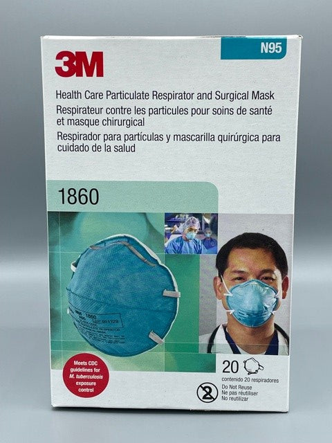 3M 1860 N95 Health Care Particulate Respirator & Surgical Mask
