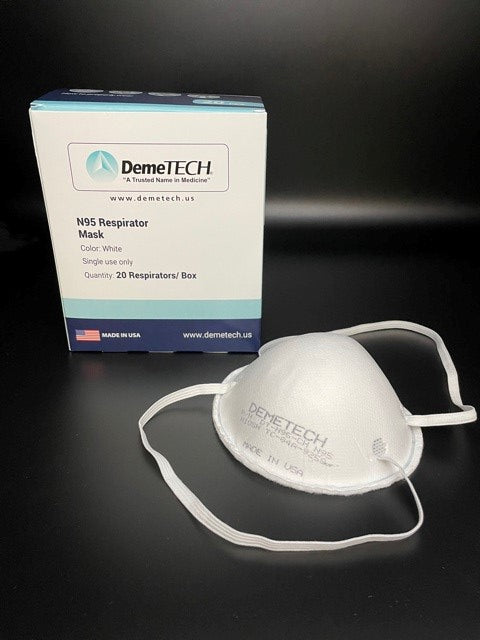 DemeMASK-N95 Respirator Cup Style-Niosh Approved-Made in USA-20 per box