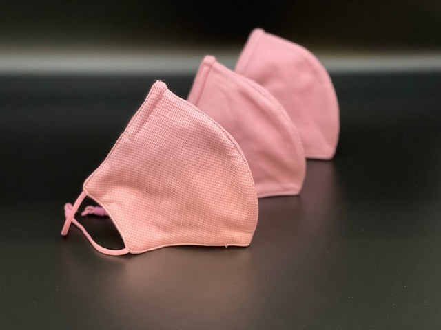 Adult Masks-Solid Pink 3 Pack with Adjustable Ear Loops
