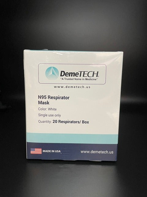 DemeMASK-N95 Respirator Cup Style-Niosh Approved-Made in USA-20 per box